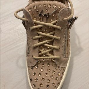 Giuseppe Zanotti Beige Studded Sneakers